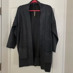 Gray cardigan sweater